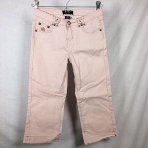 OTB Girls Pink Capris, Stitching On Back Pocket
